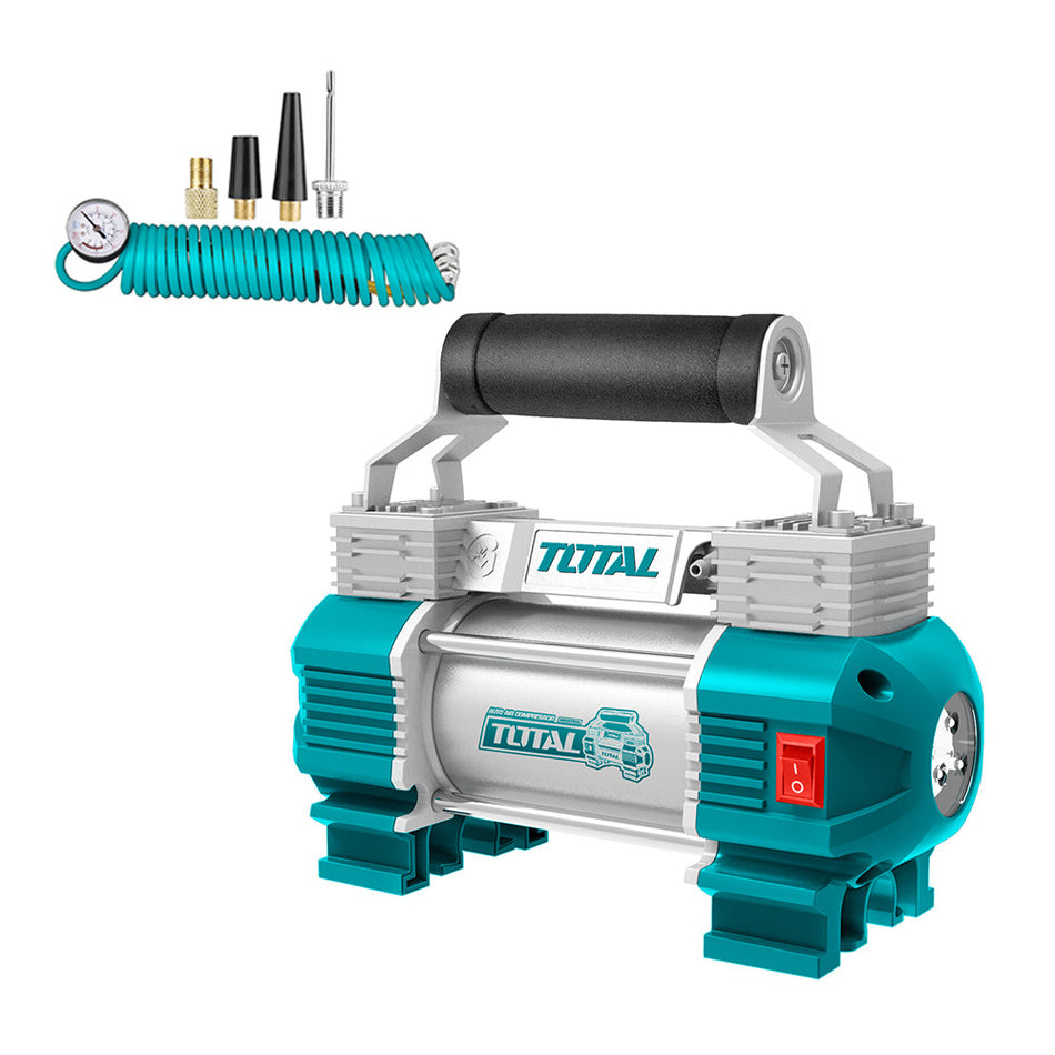 COMPRESOR MINI 12V-13,5V 120 PSI PARA CARRO TOTAL (TTAC2506)