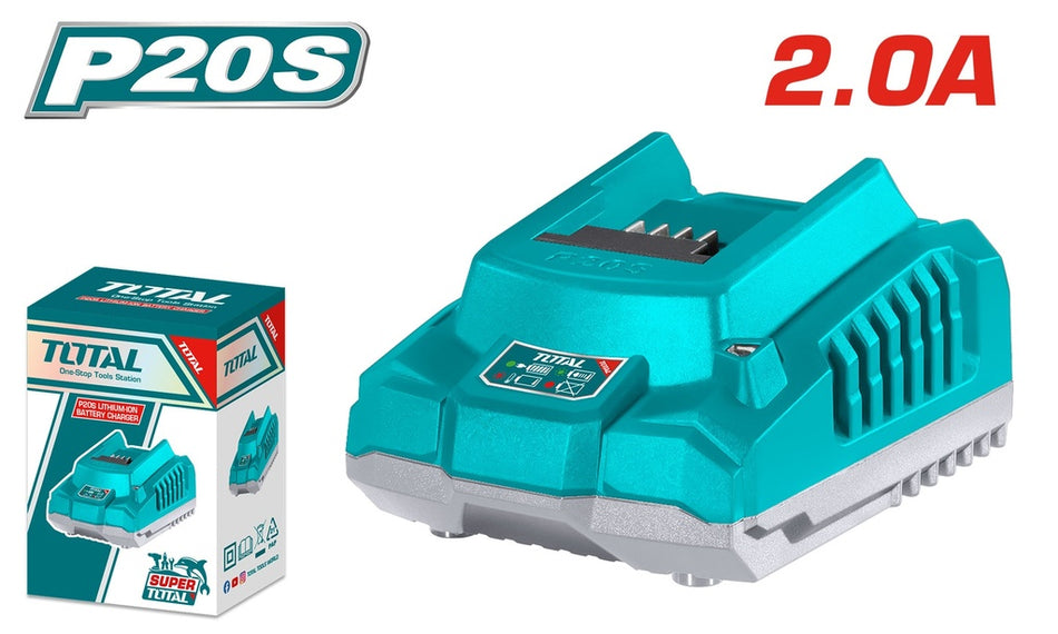 CARGADOR DE BATERIA 20V INDUSTRIAL INTELIGENTE TOTAL