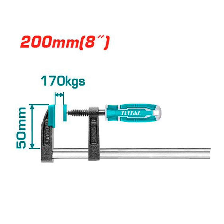 PRENSA SARGENTO EN F 50X200MM INDUSTRIAL GRADUABLE TOTAL (THT1320502)
