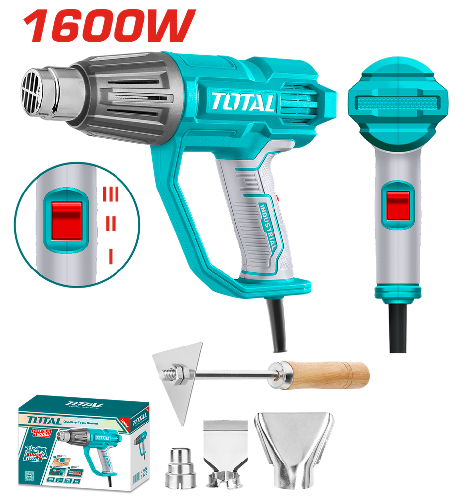 PISTOLA CALOR 1600W INCLUYE 3 BOQUILLAS