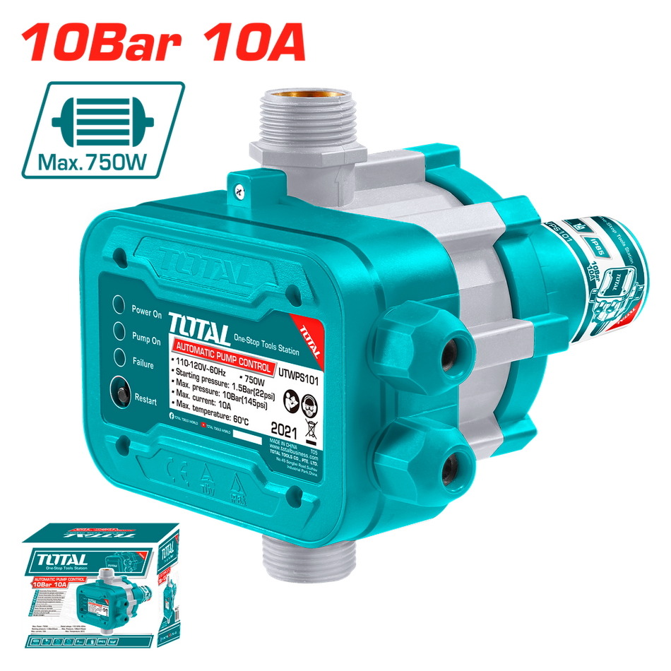 BOMBA PRESURIZADORA 1" 110-120V 1.5 BAR 22PSI TOTAL (UTWPS101)