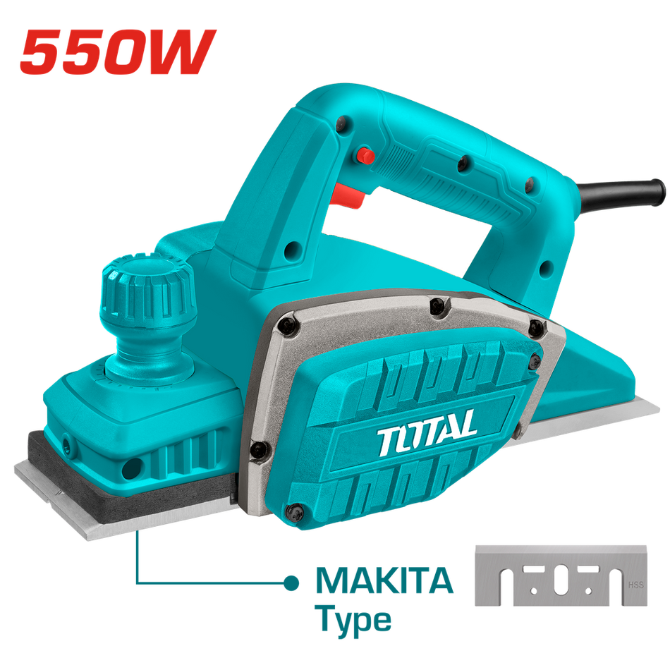 CEPILLO ELECTRICO 550W 120V INCLUYE GUIA INDUSTRIAL TOTAL