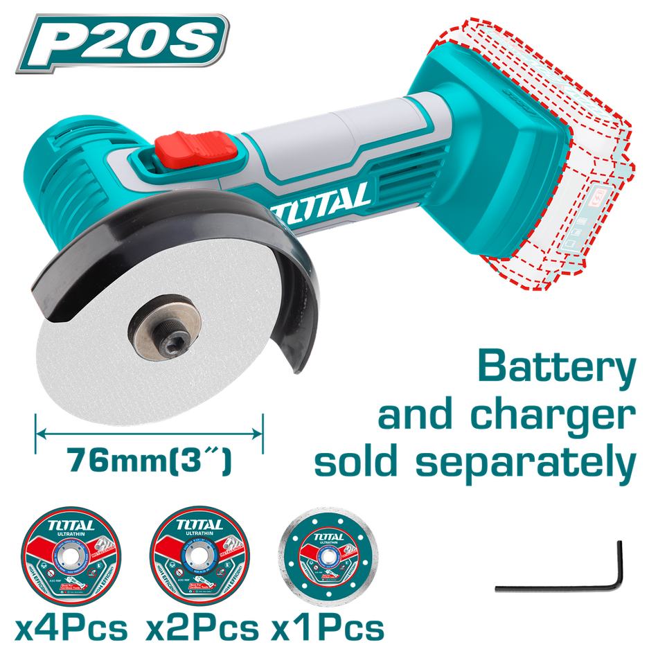 MINI PULIDORA 3" INALAMBRICA 20V INCLUYE 7 DISCOS INDUSTRIAL BATERIA Y CARGADOR SE VENDEN POR SEPARADO TOTAL