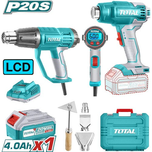 COMBO X 2 PISTOLA CALOR INCLUYE 4 ACEESORIOS, 1 BATERIA Y CARGADOR TOTAL (UTOSLI240201)