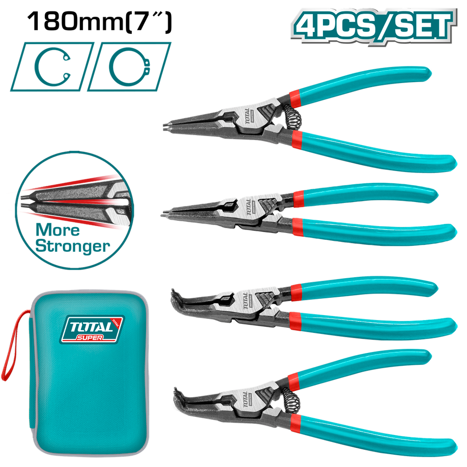 SET DE PINZA SACA PINES X 4 PZS INDUSTRIAL SUPER TOTAL (THTJ214042)