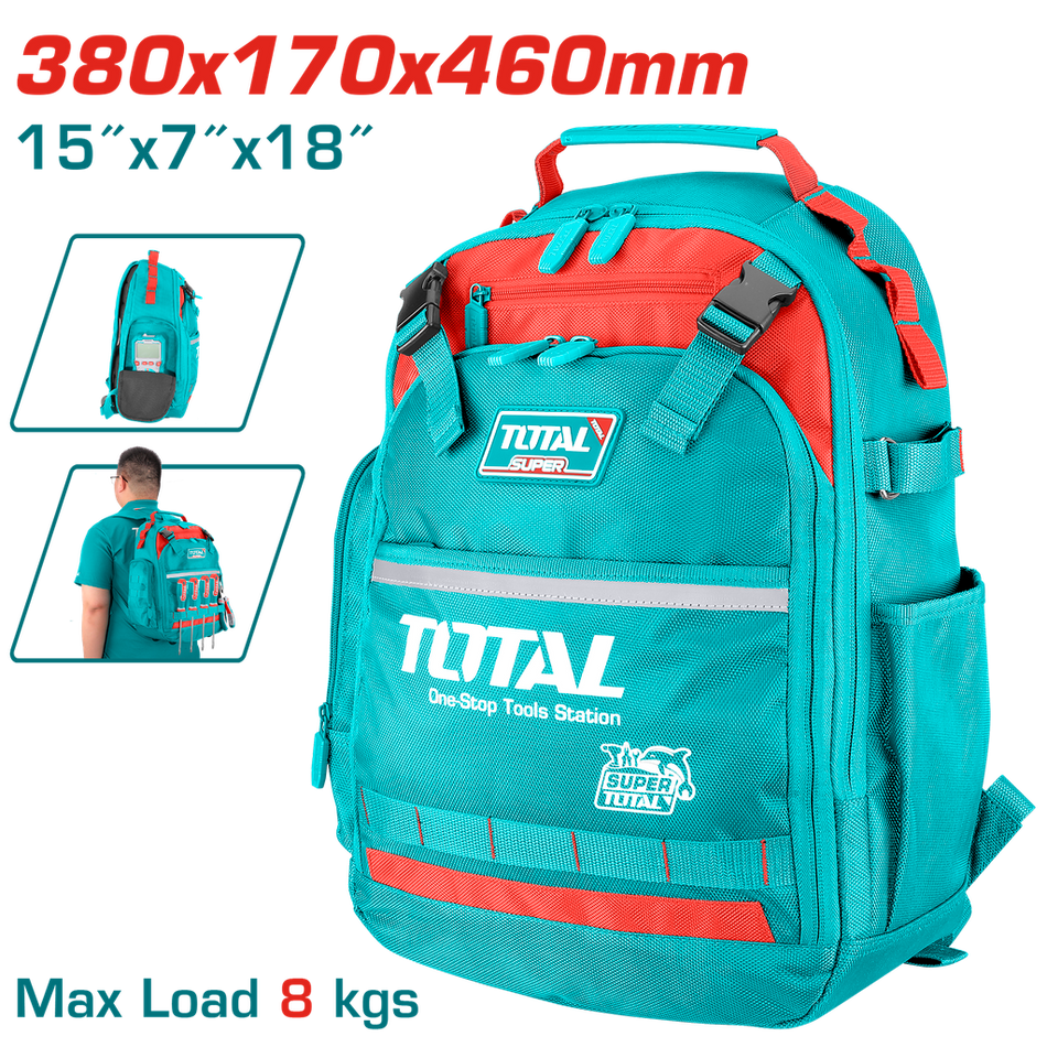 MALETIN PORTA HERRAMIENTA INDUSTRIAL CAPACIDAD MAXIMA 8 KG INDUSTRIAL SUPER TOTAL (THBP02025)