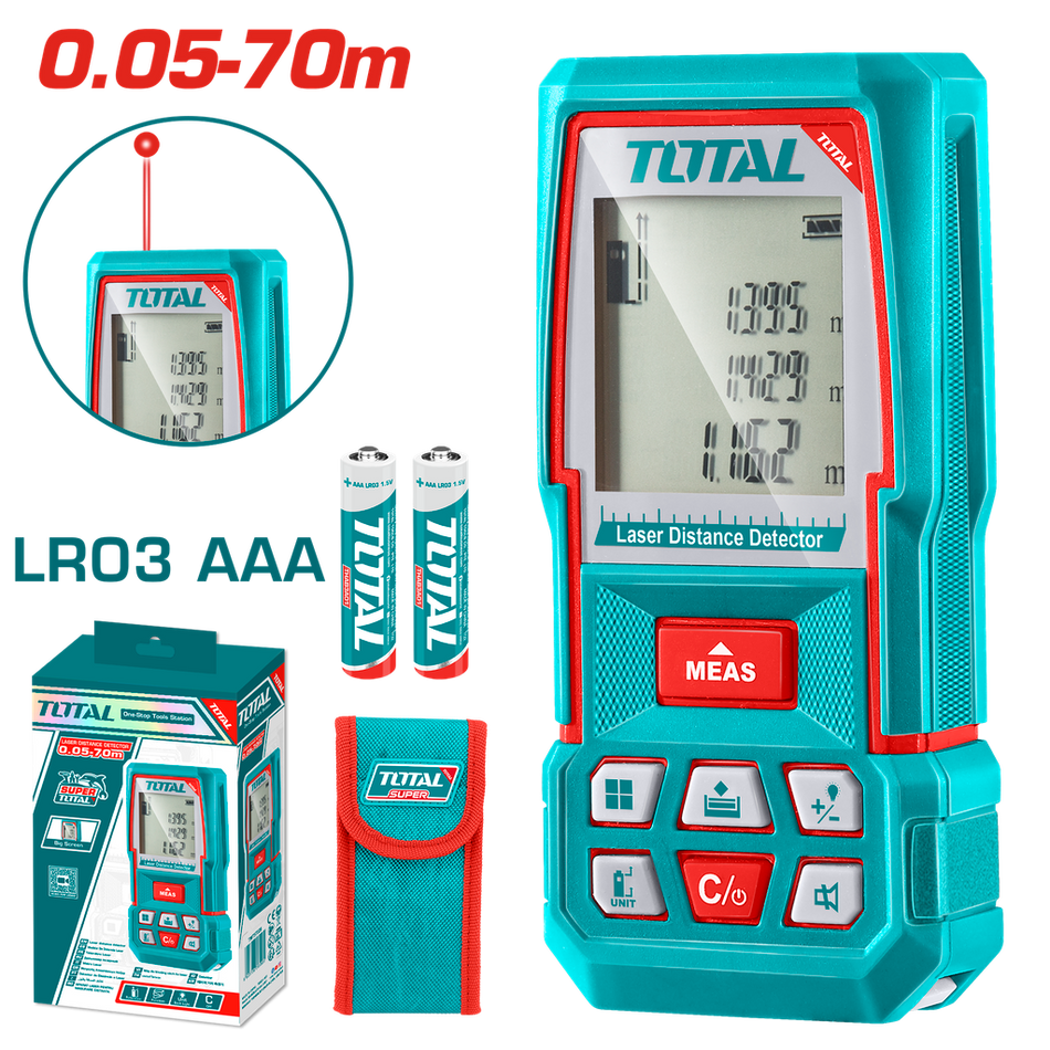 MEDIDOR DE DISTANCIAS LASER 60MTS TOTAL (TMT57026)