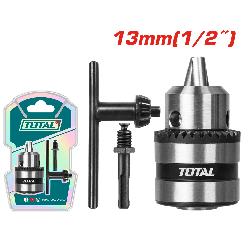 MANDRIL TALADRO 1/2" (13MM) + ADAPTADOR DE SDS PLUS SUPER TOTAL (TAC451301.1)
