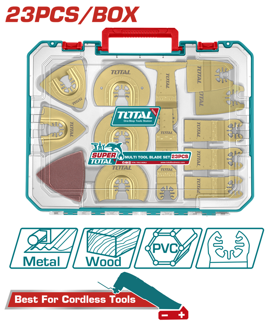 ACCESORIOS X 23 PIEZAS PARA MULTIHERRAMIENTA INDUSTRIAL SUPER TOTAL