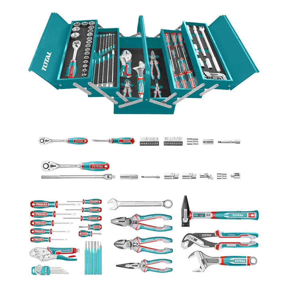 CAJA DE HERRAMIENTAS INCLUYE 108 PZS INDUSTRIAL METALICA TOTAL (THTCS121081)