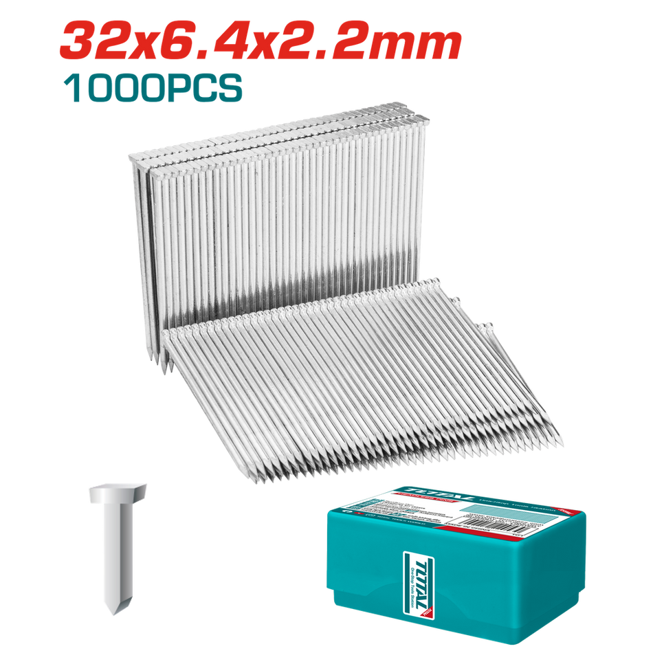 CLAVO 32MM PARA CLAVADORA NEUMATICA 1000 PZS TOTAL