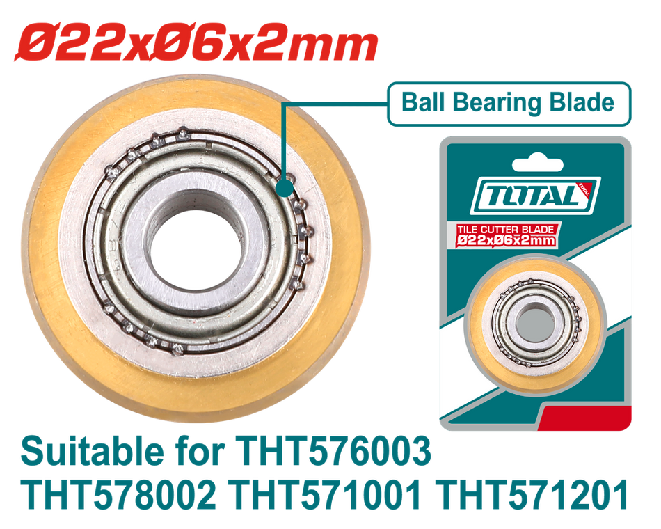 RODAJA CORTABALDOSA CON BALINERA 22X06X2MM ADAPTABLE ( THT576003 THT578002 THT571001 THT571201) SUPER TOTAL (THT576003B)