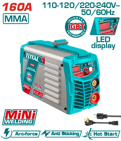 SOLDADOR INVERSOR DIGITAL 160A (MMA) 110-220V INDUSTRIAL SUPER TOTAL (UTW21606)