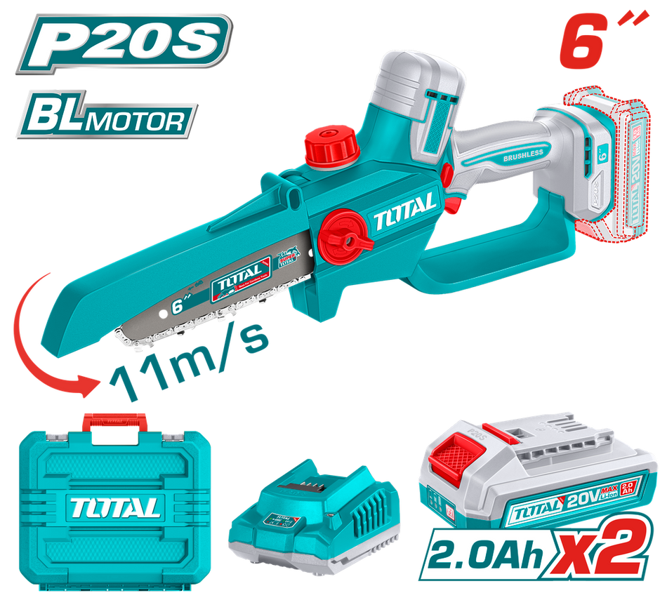 SIERRA MINI INALAMBRICA 6" 20V INDUSTRIAL INCLUYE 2 BATERIA 2.0AH Y CARGADOR (UTGSLI20662)