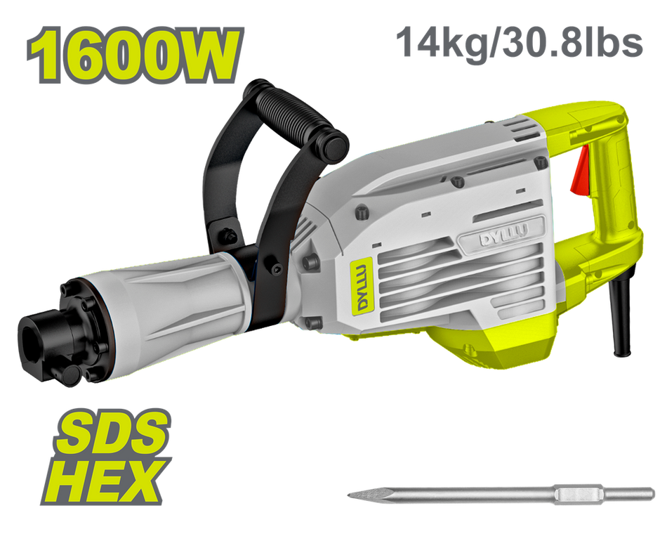 DEMOLEDOR SDS HEX 1600W 45 JOULES INDUSTRIAL DYLLU (UDTDB1D80)