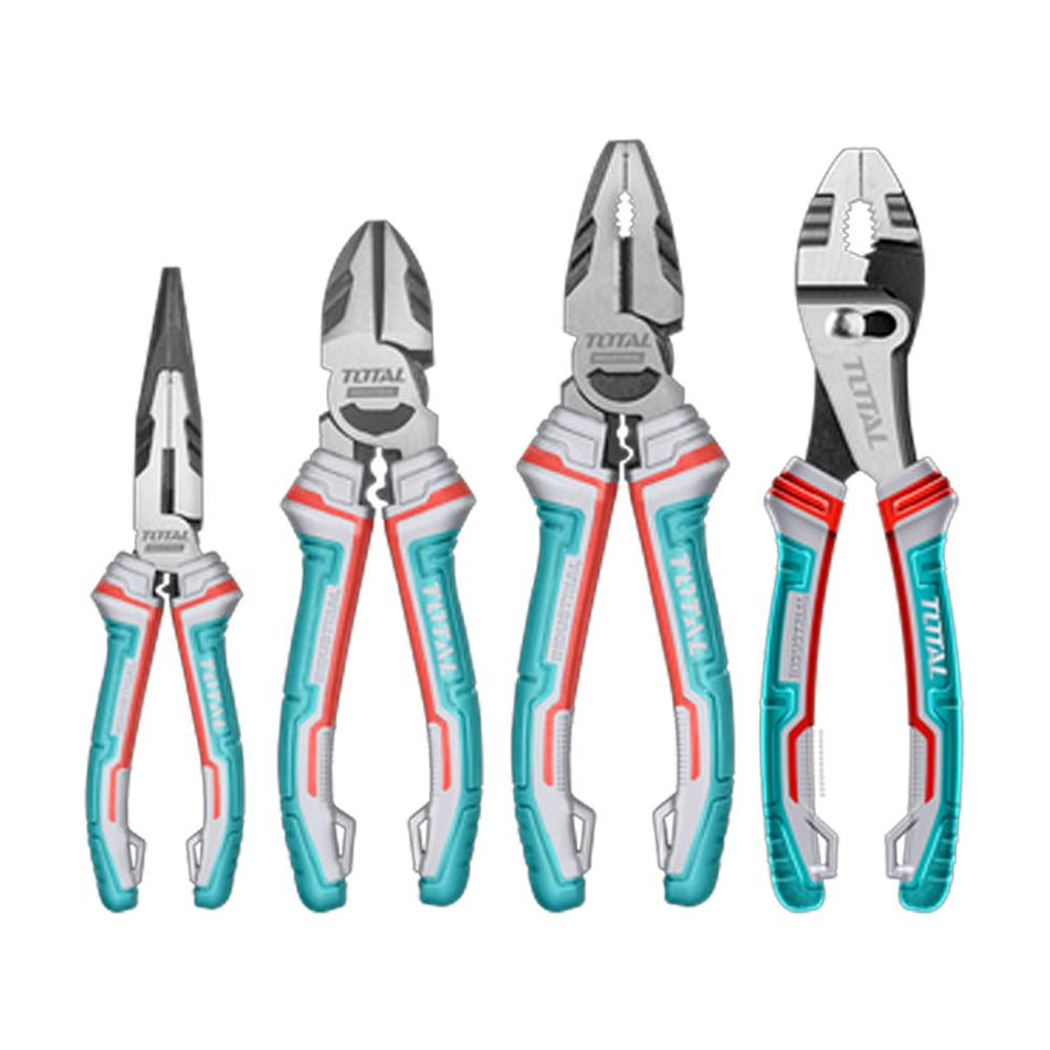 JUEGO DE ALICATE X 4 PIEZAS CROMO VANADIUM INDUSTRIAL SUPER TOTAL (THT2K0488)