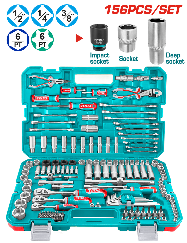 RACHE CON COPAS 1/2,1/4,3/8 X 156PZS INDUSTRIAL SUPER TOTAL (THKTHP21566)