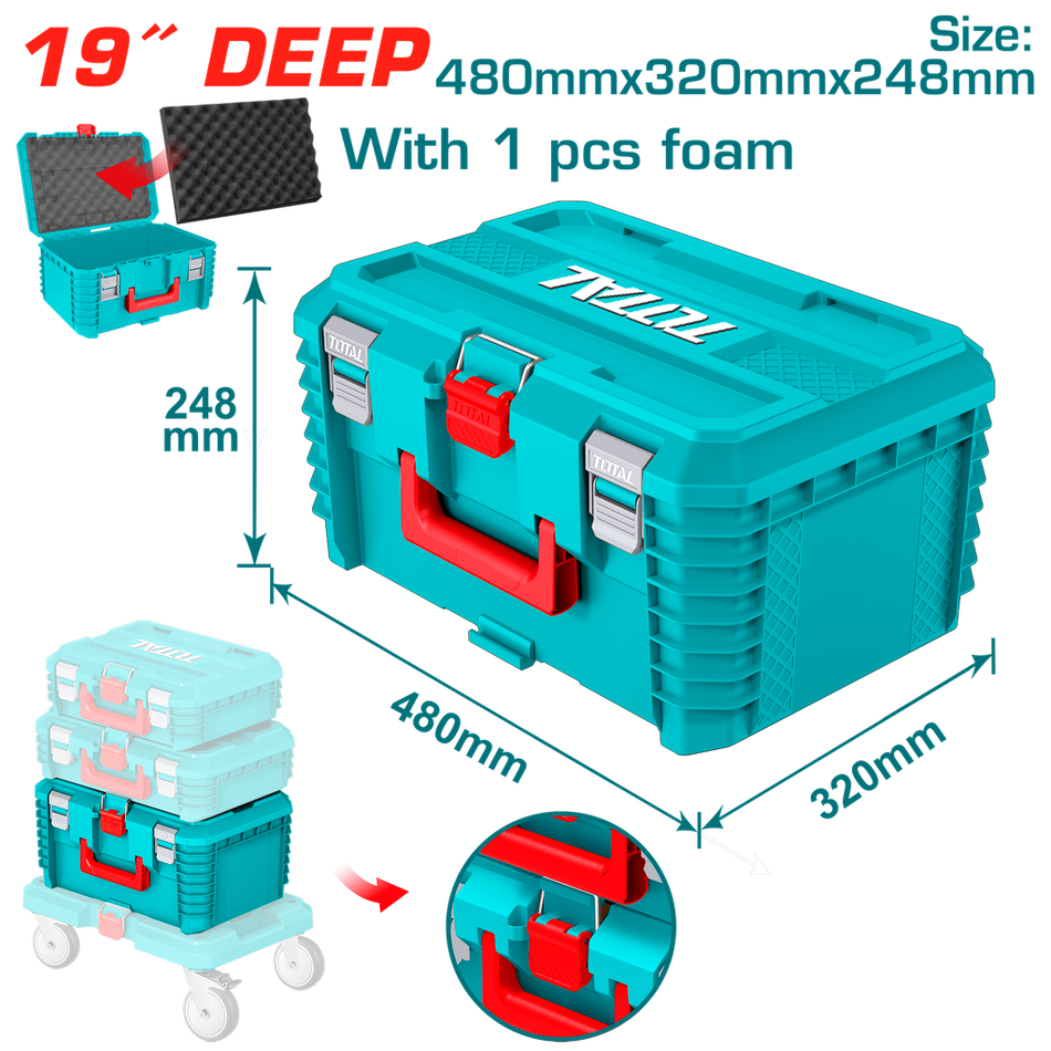 CAJA DE HERRAMIENTAS 19" APILABLE SUPER TOTAL (TPBXS103)