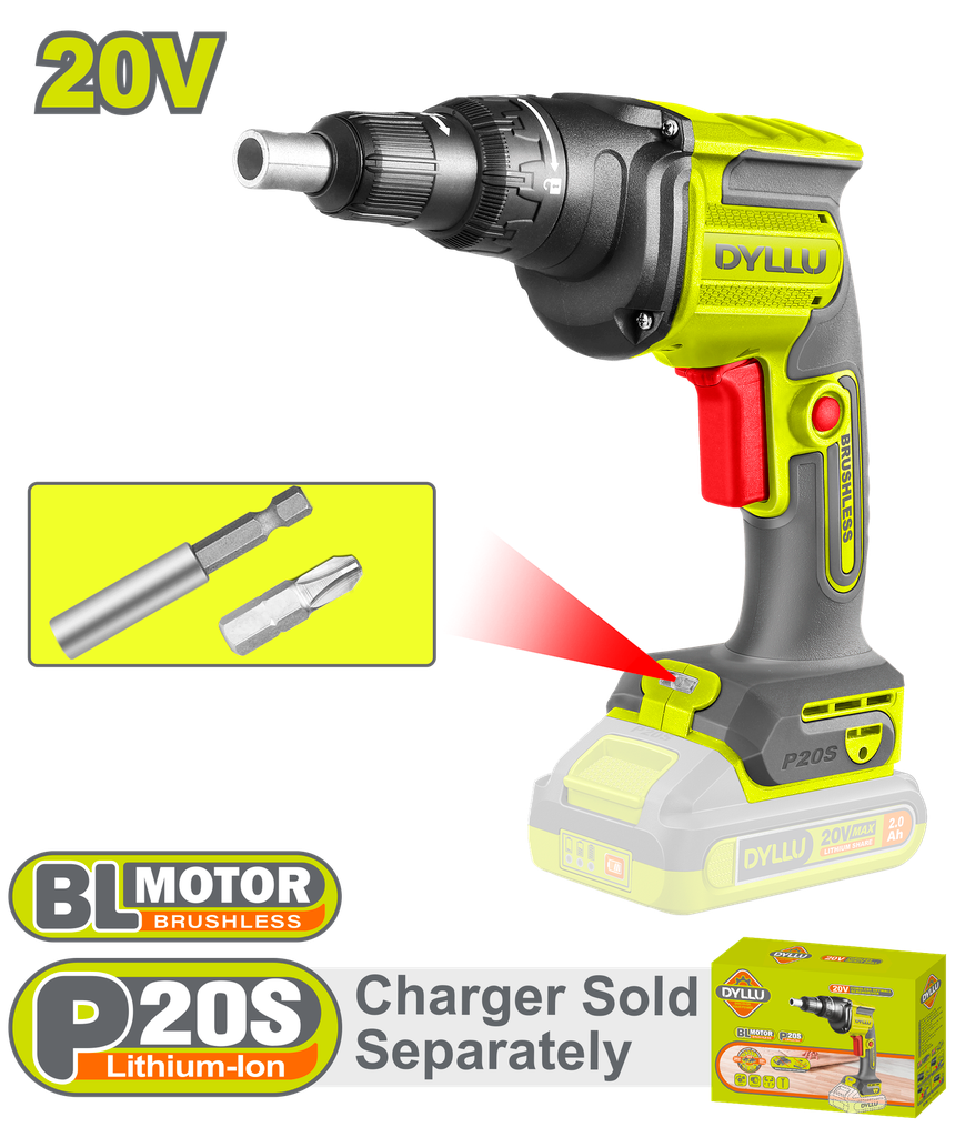 ATORNILLADOR DRYWALL 1/4" INCLUYE 2 PUNTAS BATERIA Y CARGADOR SE VENDEN POR SEPARADO DYLLU (DTDS204283)