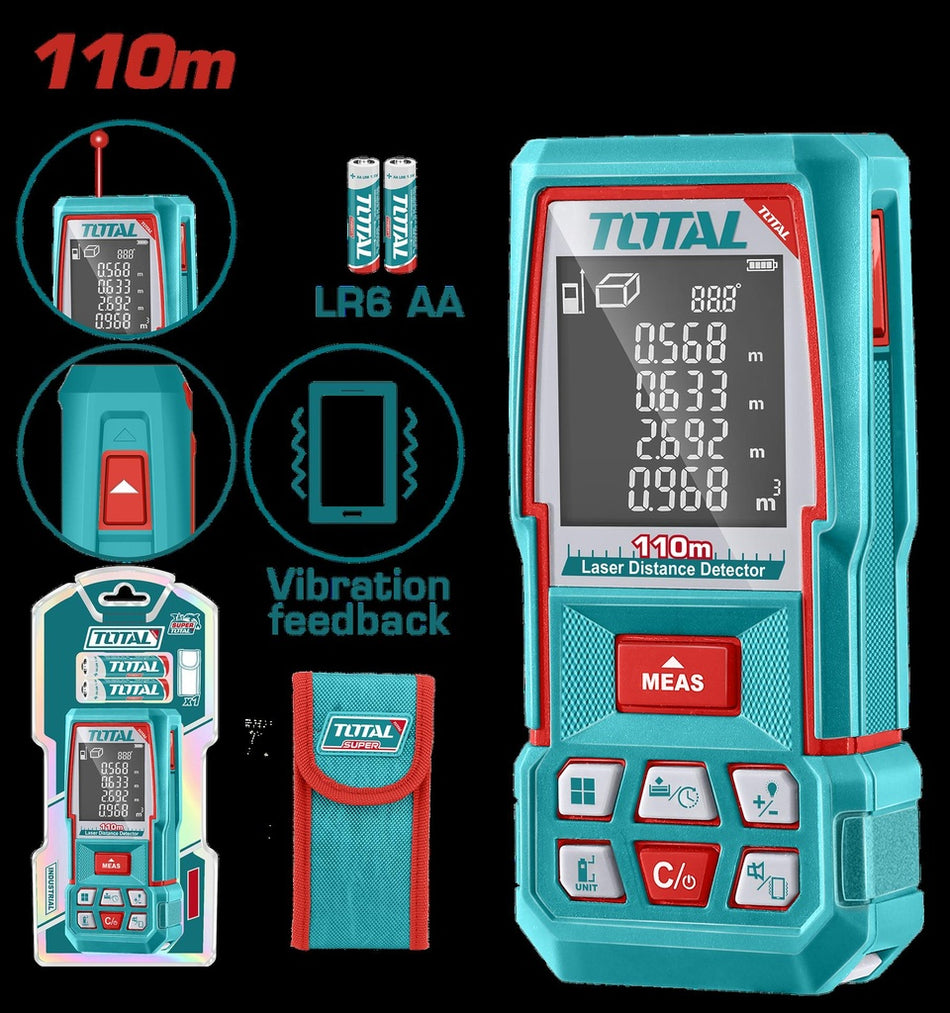 MEDIDOR DE DISTANCIA LASER 110MTS INDUSTRIAL SUPER TOTAL (TMT510369)