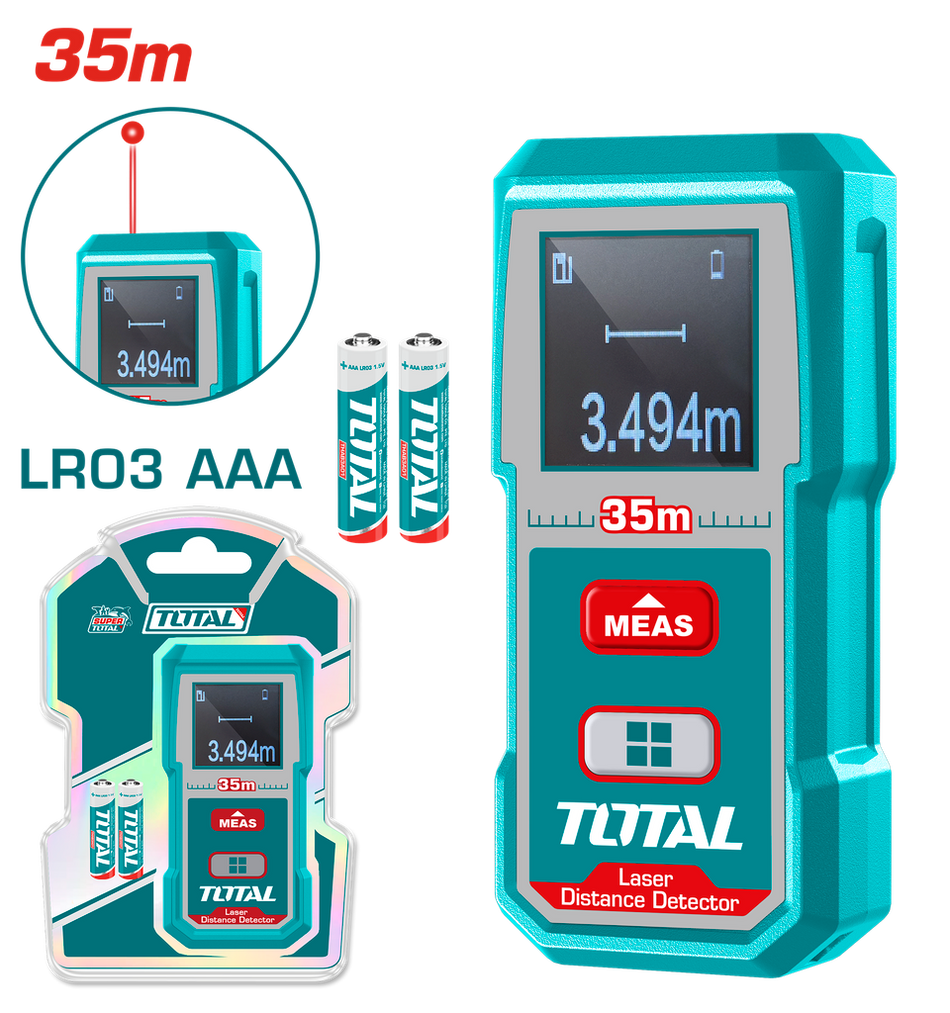 MEDIDOR DE DISTANCIA LASER 35MTS INDUSTRIAL SUPER TOTAL (TMT53055)