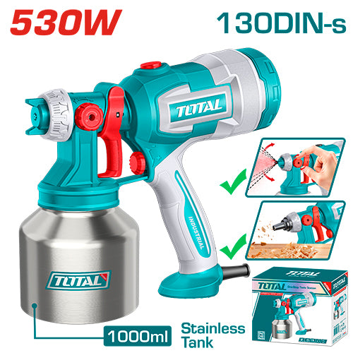 PISTOLA PINTAR ELECTRICA 1000ML 530W  VASO METALICO (UTT45061)