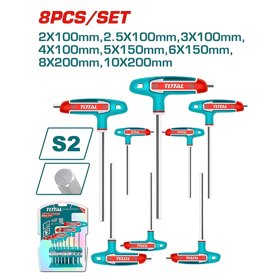 ALEM INDUSTRIAL MANGO EN T JUEGO X 8 PZS TOTAL (THHW80816)