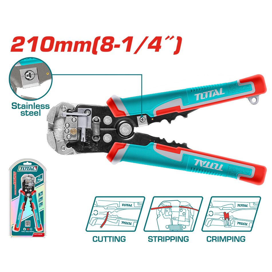 ALICATE PELACABLE 8 1/4" INDUSTRIAL MULTIFUNCION TOTAL