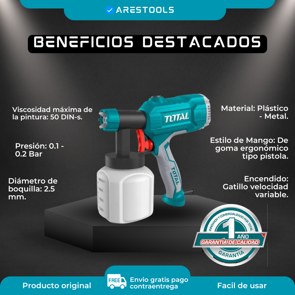 Pistola De pintar Electrica 450w Marca Total 100% Original Agua/Aceite