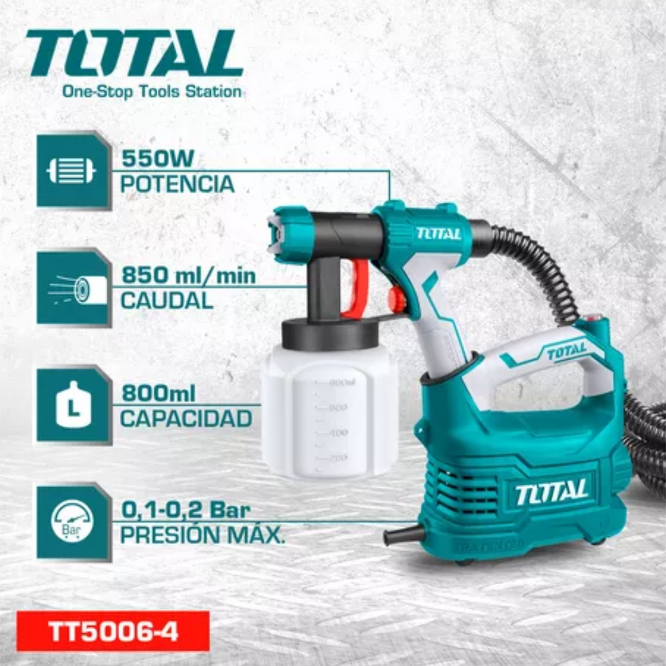Pistola de pintar con mini compresor 550w profesional agua/aceite